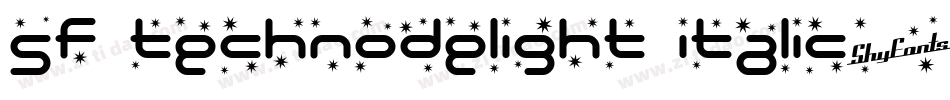SF Technodelight Italic字体转换